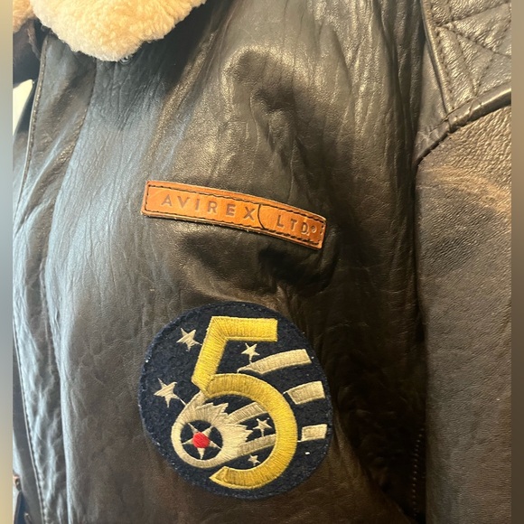 Vintage Avirex Leather Pilot Bomber Jacket - Picture 3 of 10
